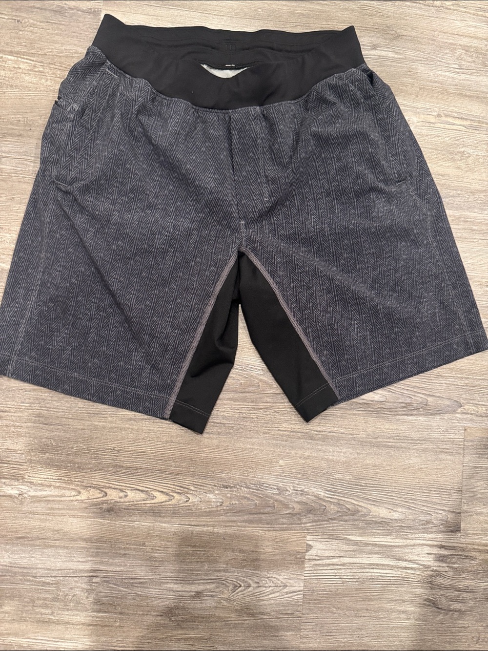 lululemon athletica Men's Charcoal Heather Athletic Shorts with Black Liner